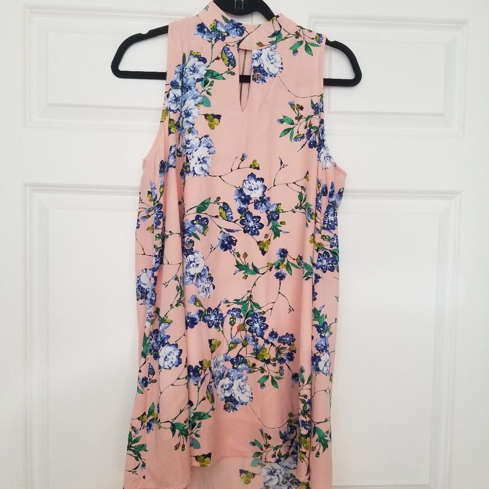 Pink Floral High Low Dress